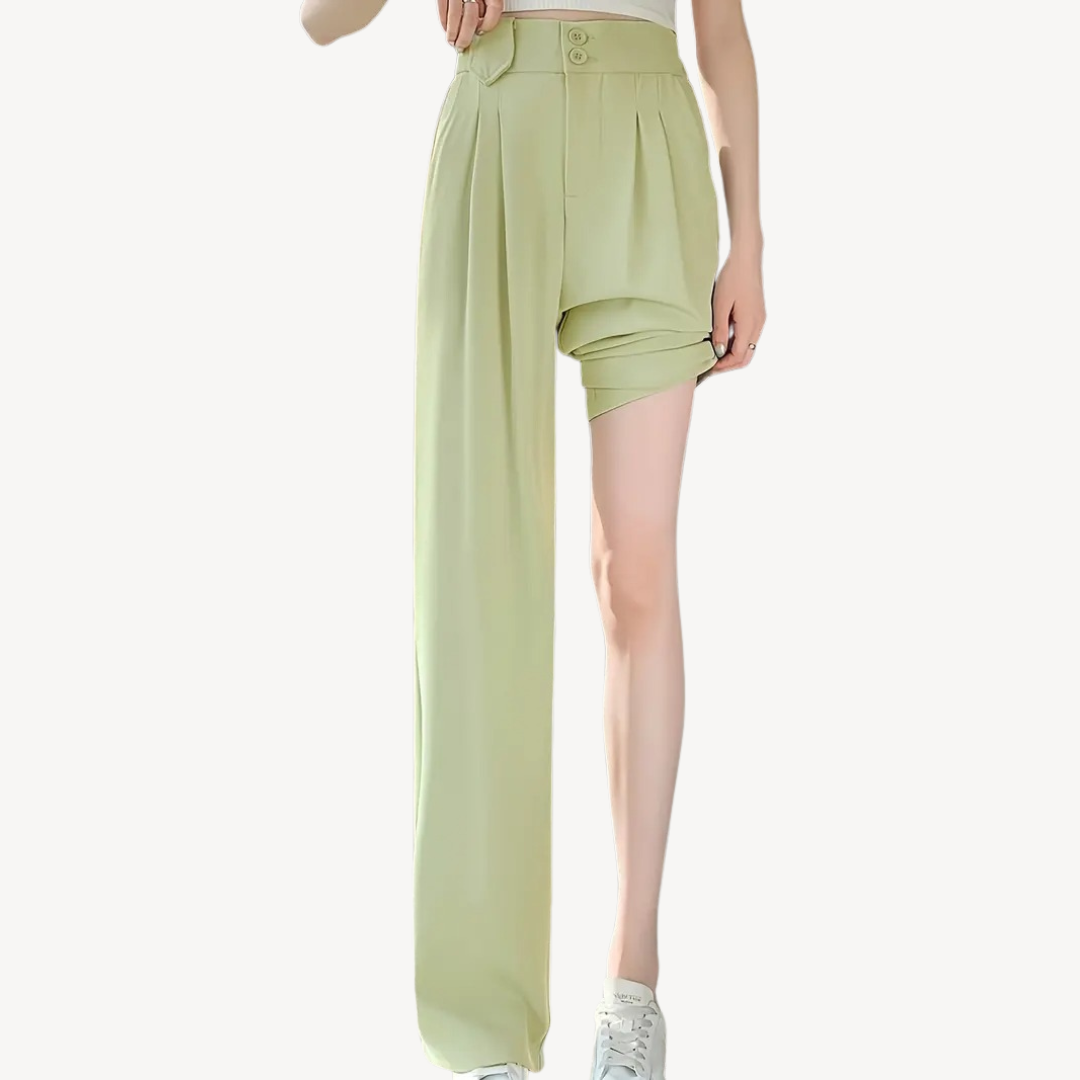 Wide-Leg Pleated Pants for Women
