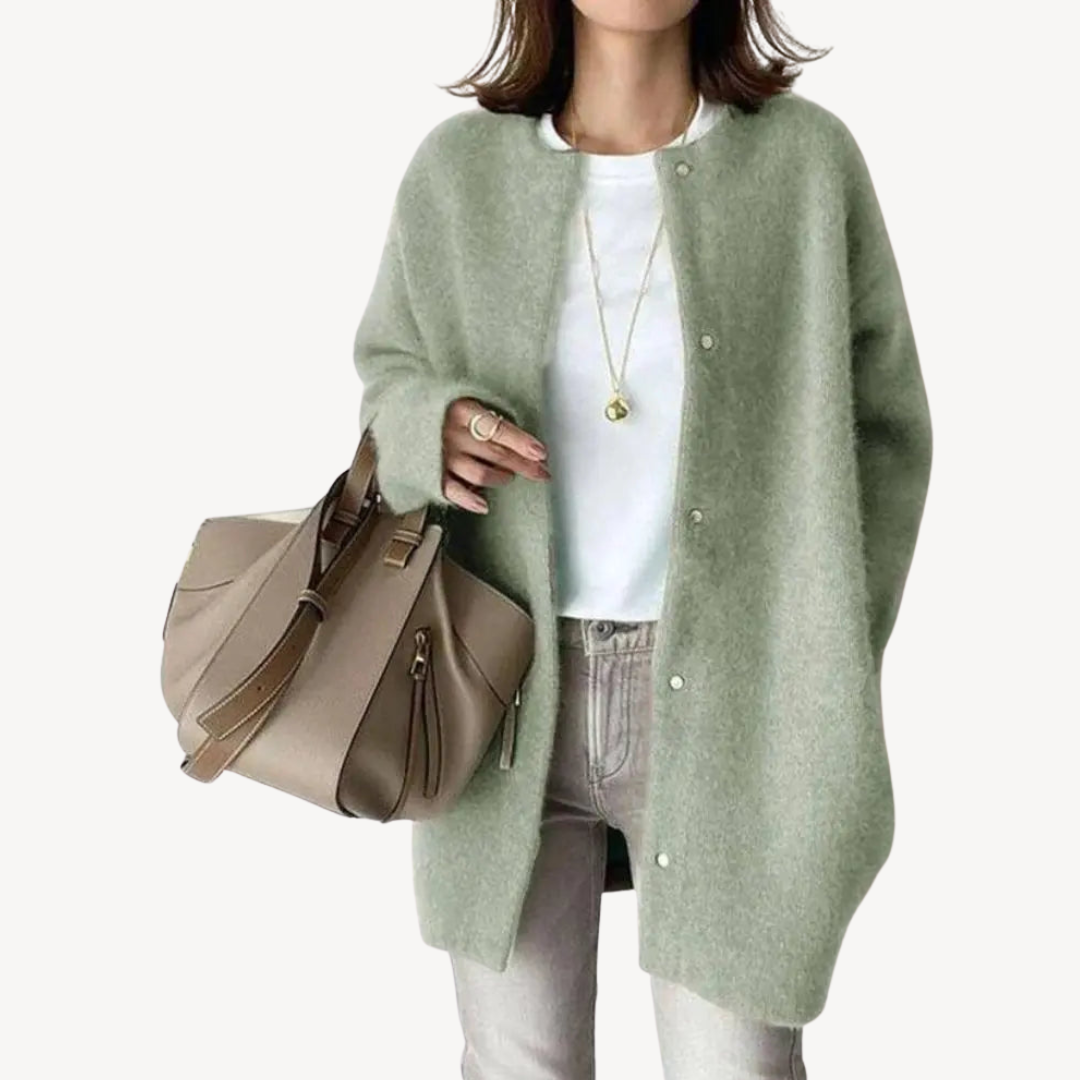 Button-Down Wool Cardigan for Women