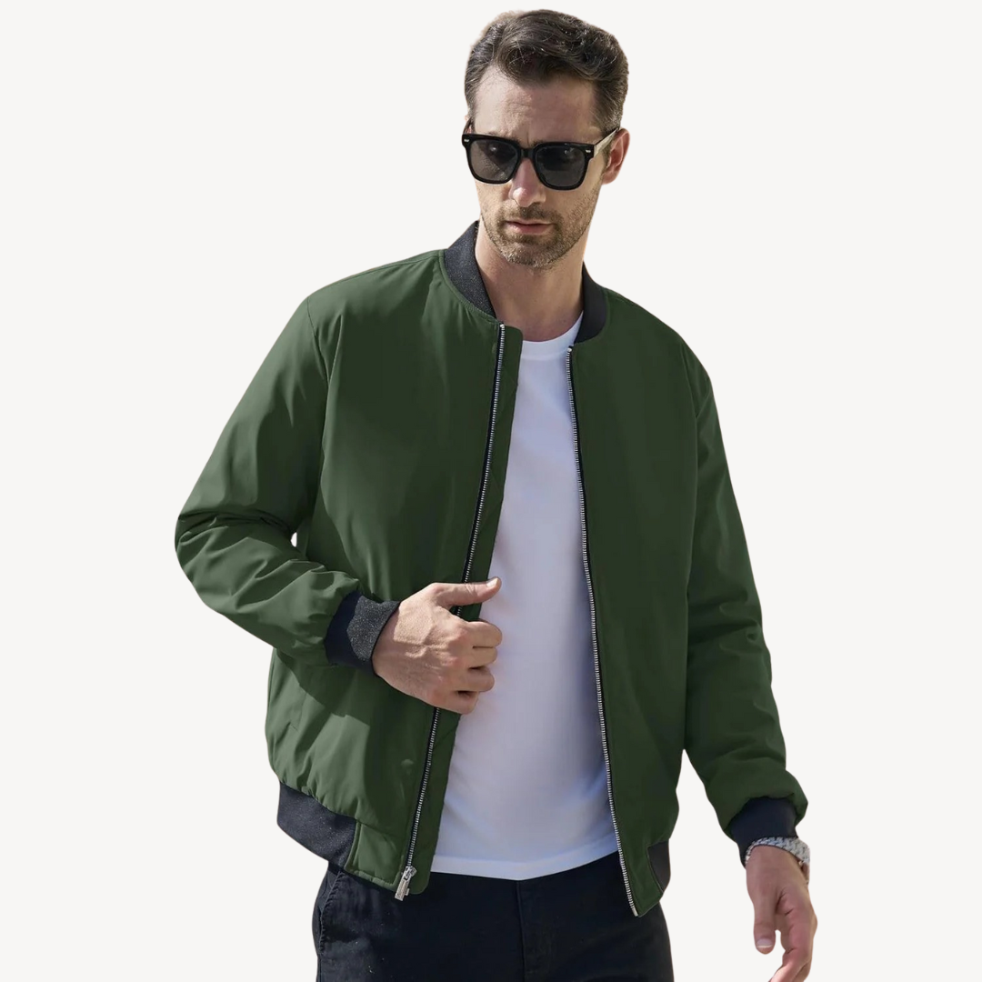 Men's Bomber Jacket with Quilted Lining