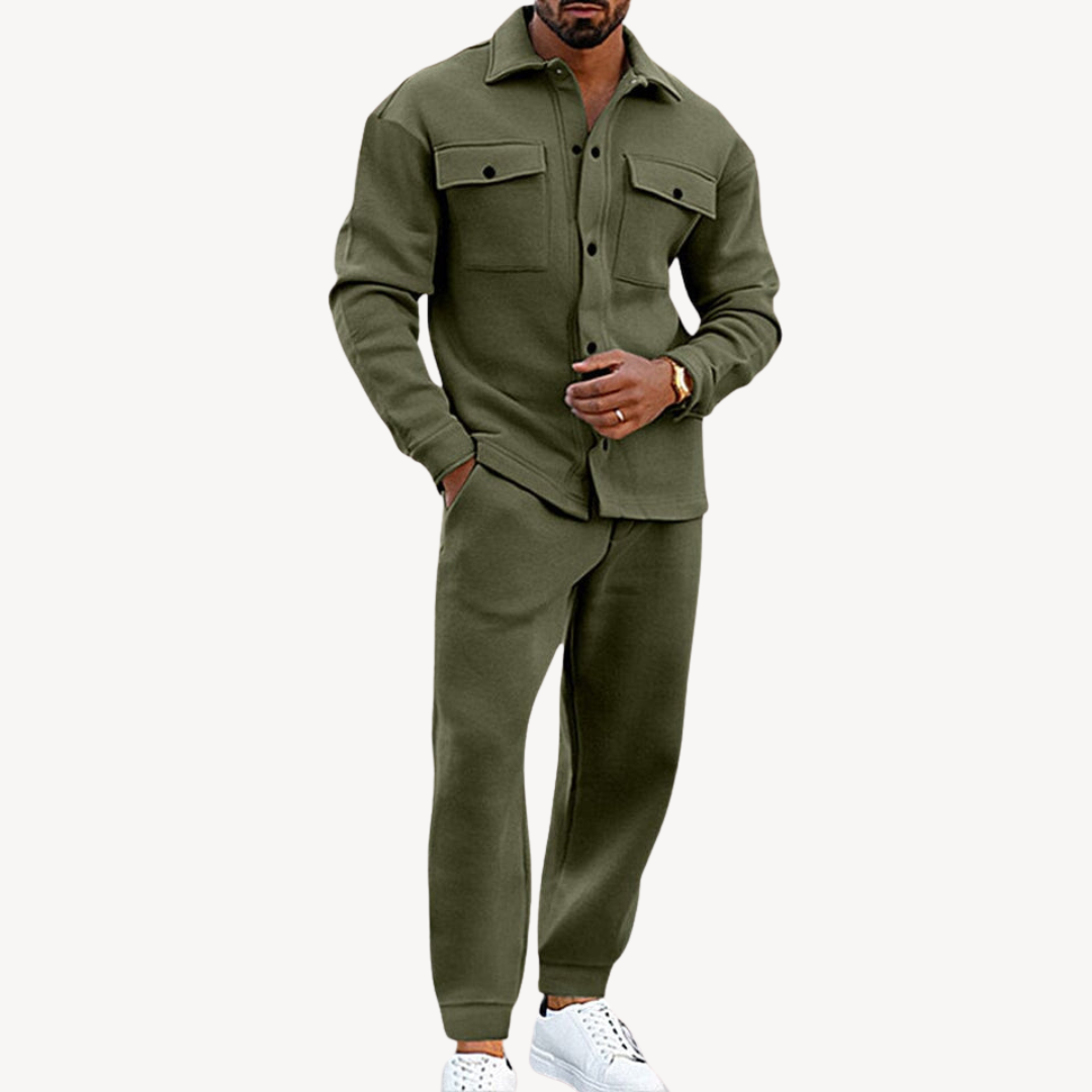 Men's Casual Zip-Up Jacket and Jogger Set