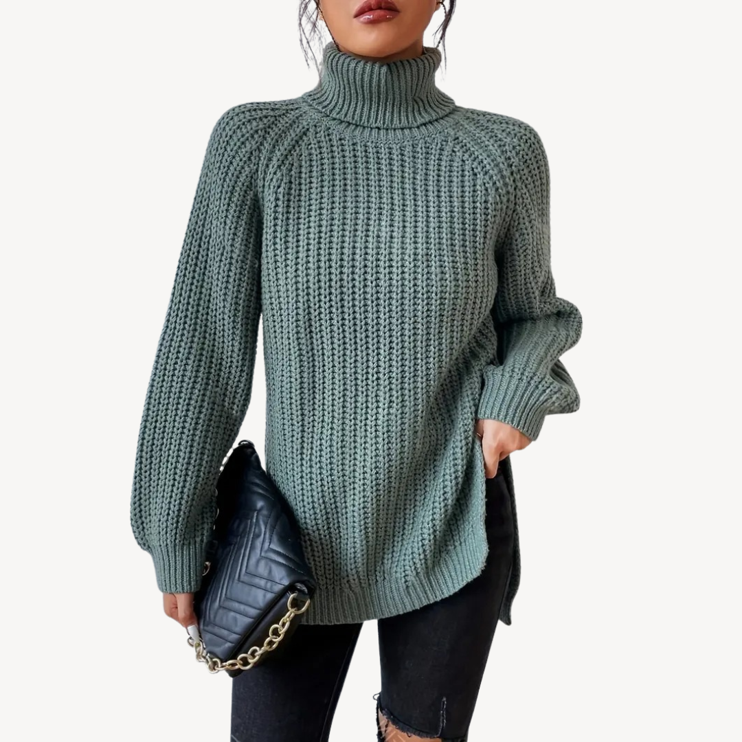 Chunky Knit Turtleneck Sweater for Women