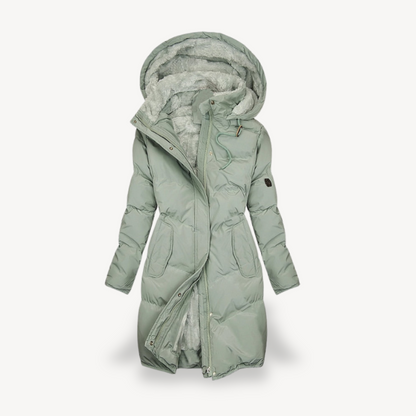 Fleece Lined Puffer Coat for Women