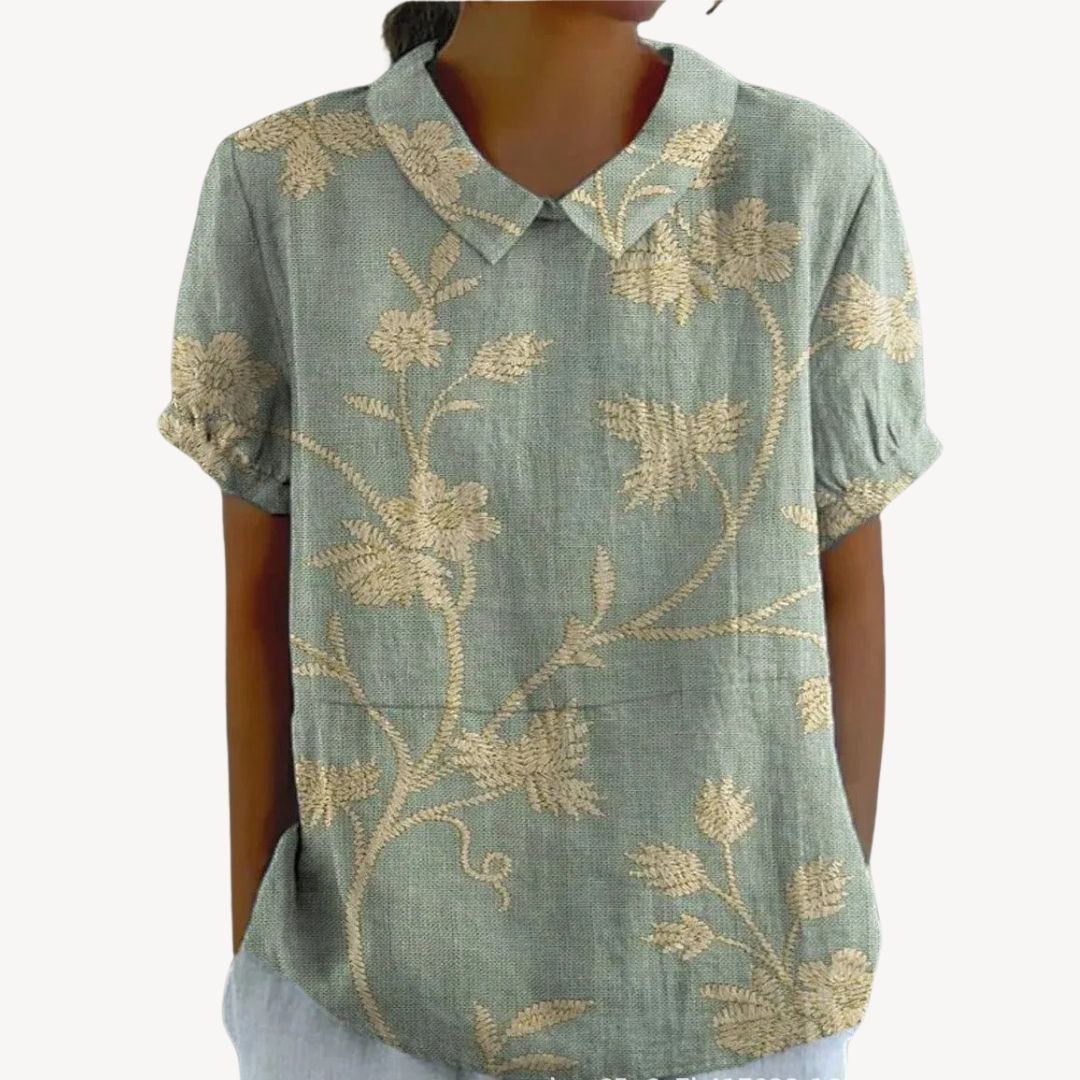 Floral Print Button-Up Shirt Women