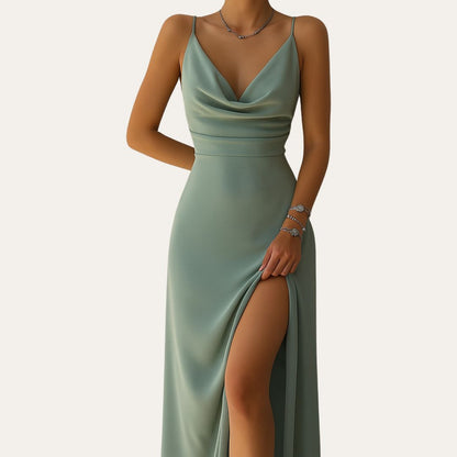 Women's Elegant V-Neck Evening Dress
