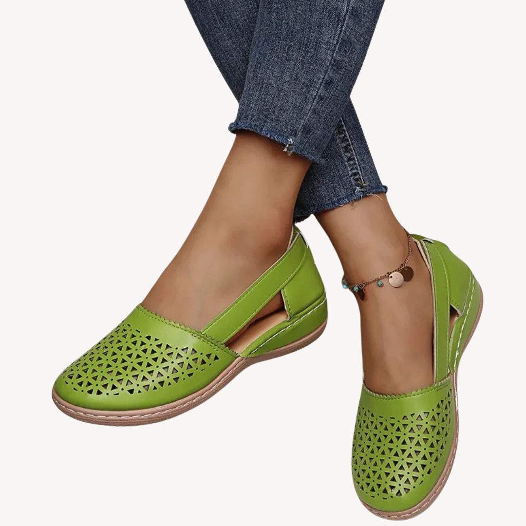 Leather Cutout Orthopedic Sandals Women