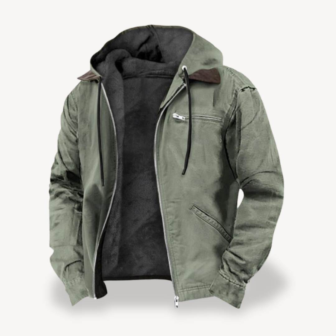 Men's Fleece Lined Hooded Jacket