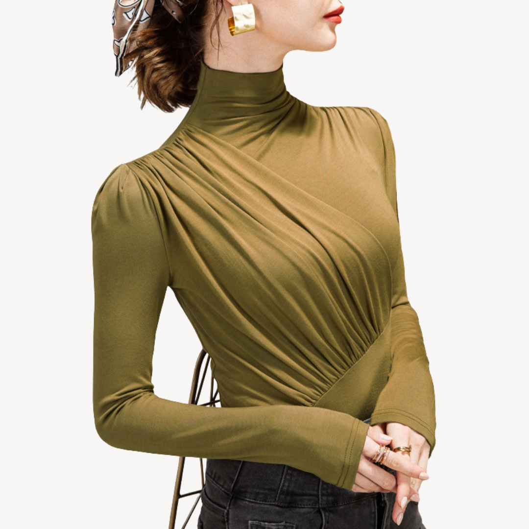 Pleated Long Sleeve Top for Women
