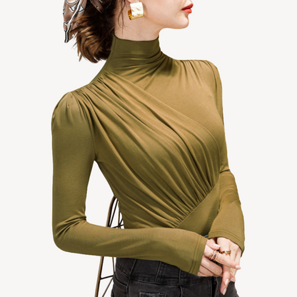 Pleated Long Sleeve Top for Women