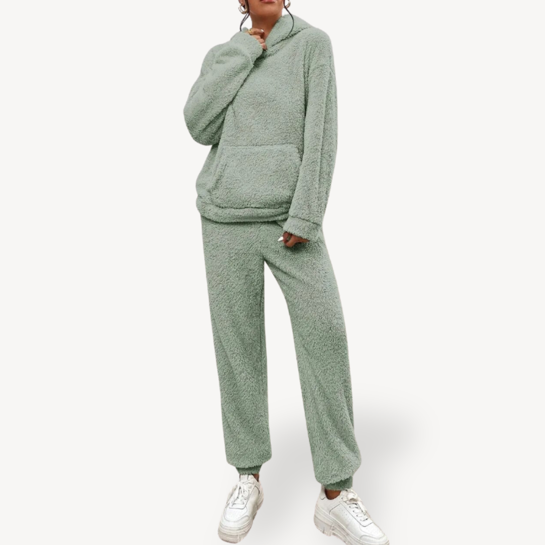Women’s Plush Fleece Loungewear Set Hoodie