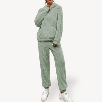 Women’s Plush Fleece Loungewear Set Hoodie