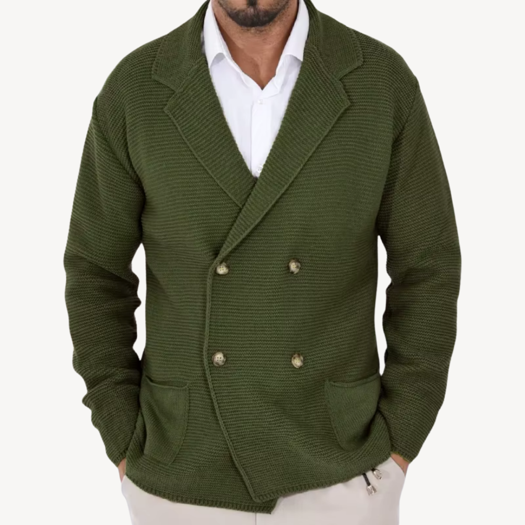 Double-Breasted Knit Cardigan for Men