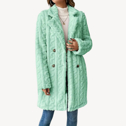 Women’s Double-Breasted Faux Fur Coat