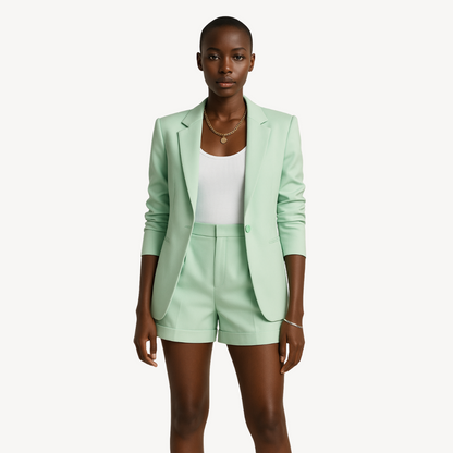 Women’s Blazer & Shorts Set – Stylish Casual Suit