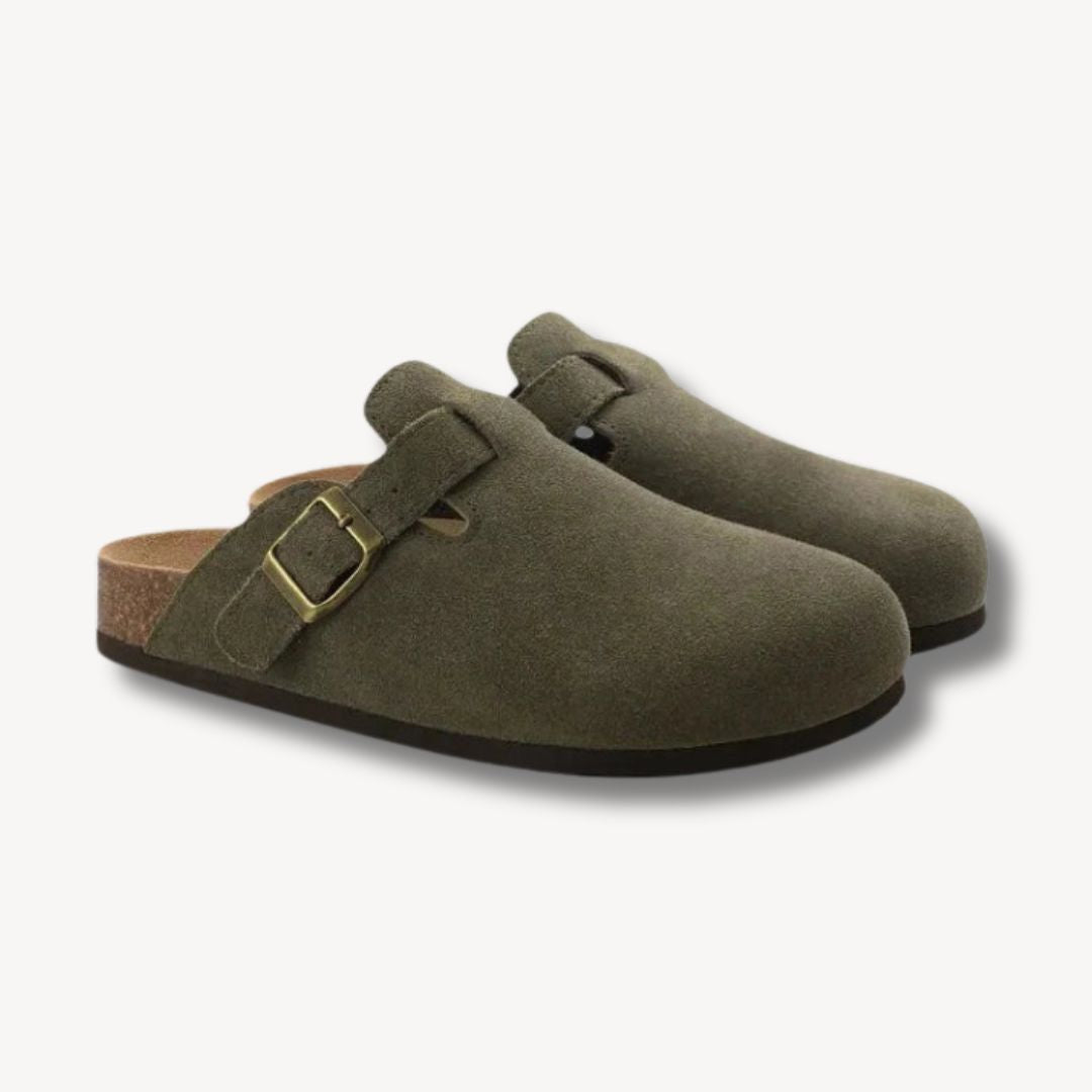 Suede Buckle Clogs Unisex