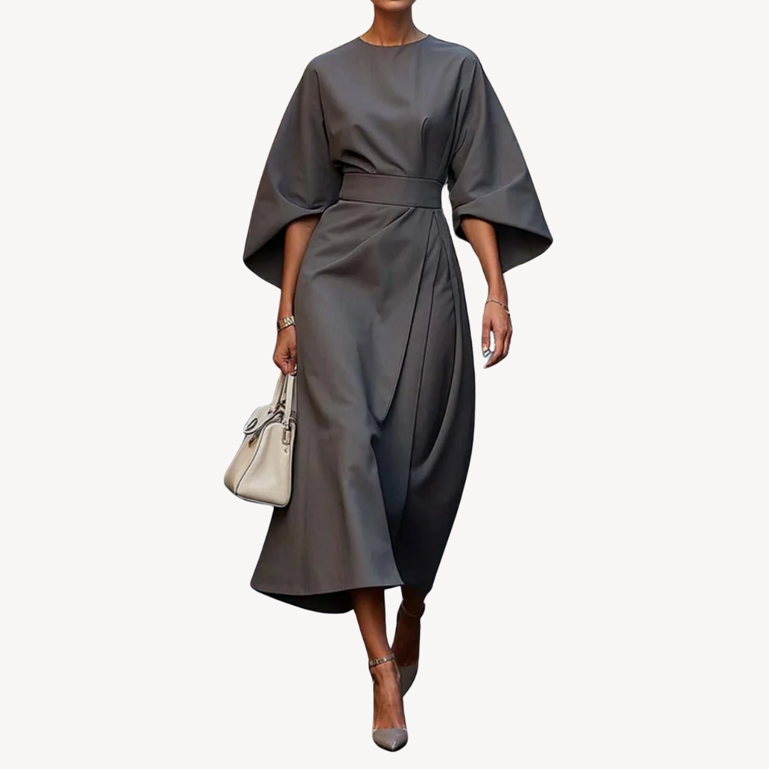Women's Cotton Belted Midi Dress