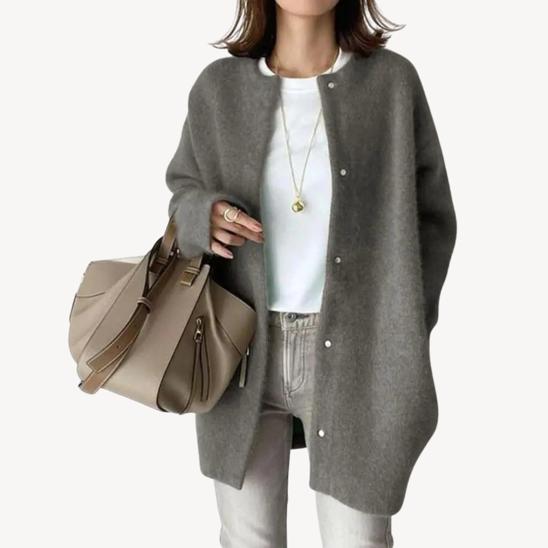 Button-Down Wool Cardigan for Women