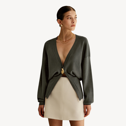 Women's Knit V-Neck Cardigan Sweater