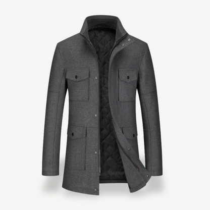 Men’s Wool Blend Jacket with Quilted Lining