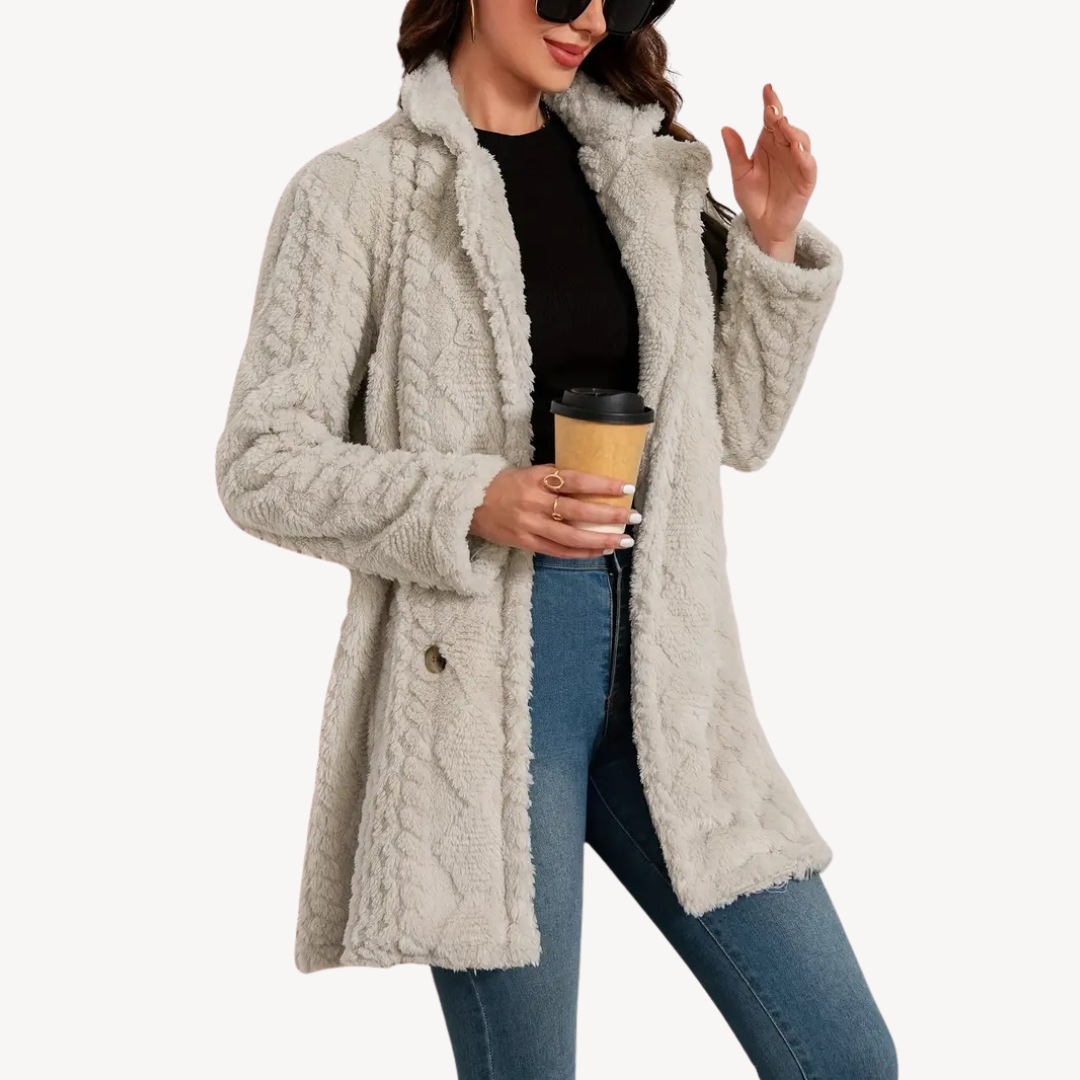 Women’s Double-Breasted Faux Fur Coat