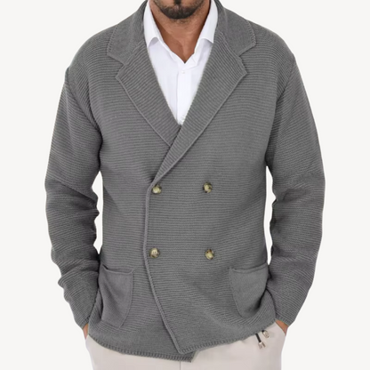 Double-Breasted Knit Cardigan for Men