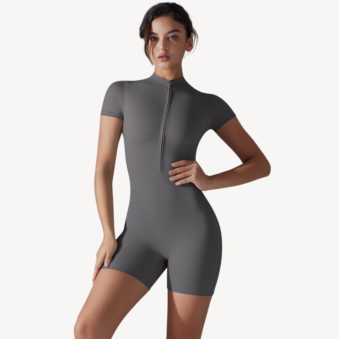 Women's Zip-Front Workout Bodysuit
