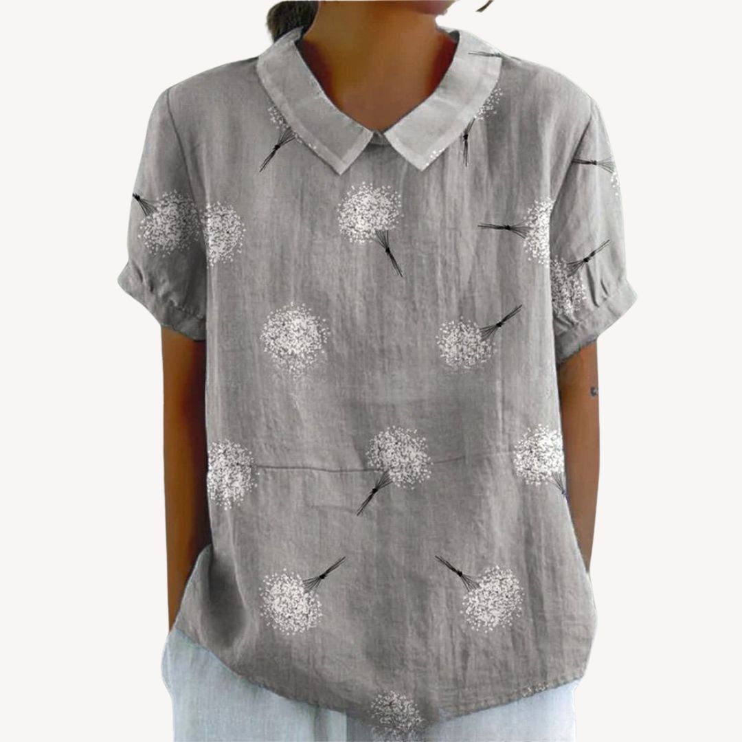Floral Print Button-Up Shirt Women