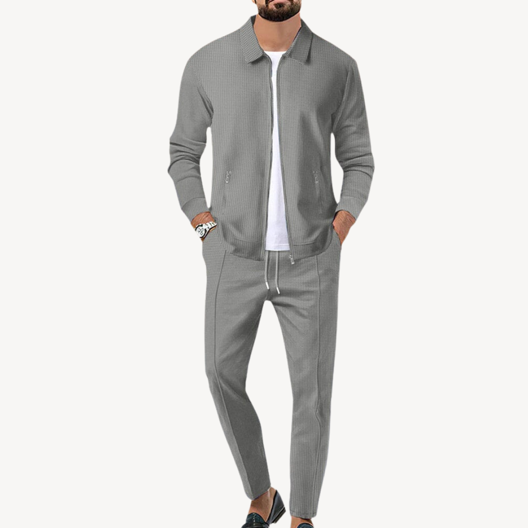 Men's Casual Zip-Up Jacket & Pants Set
