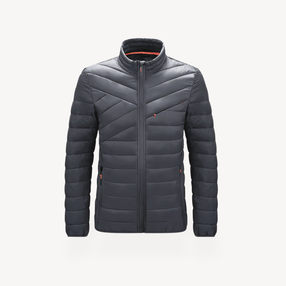 Men's Puffer Jacket with Stand Collar