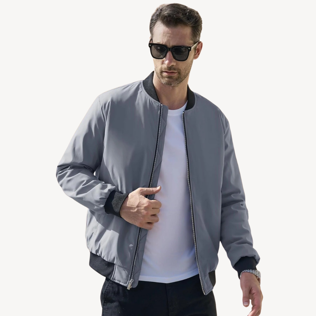 Men's Bomber Jacket with Quilted Lining