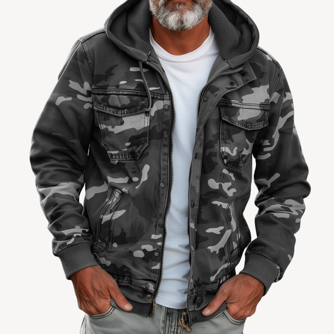 Men's Camouflage Jacket with Hoodie