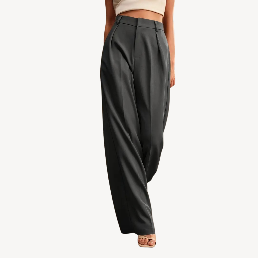 High-Waisted Pleated Trousers for Women