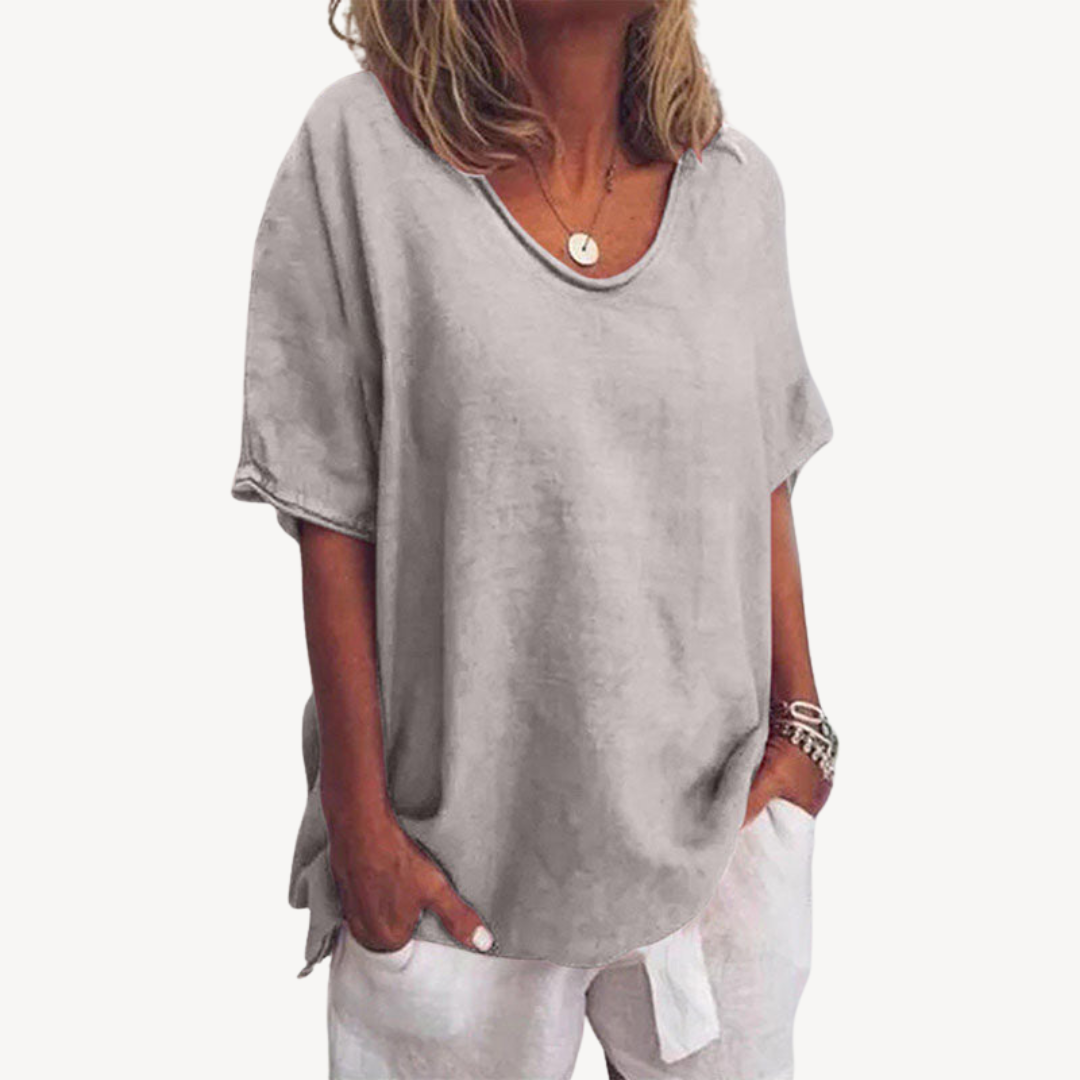 Women's Linen Blend Casual T-Shirt