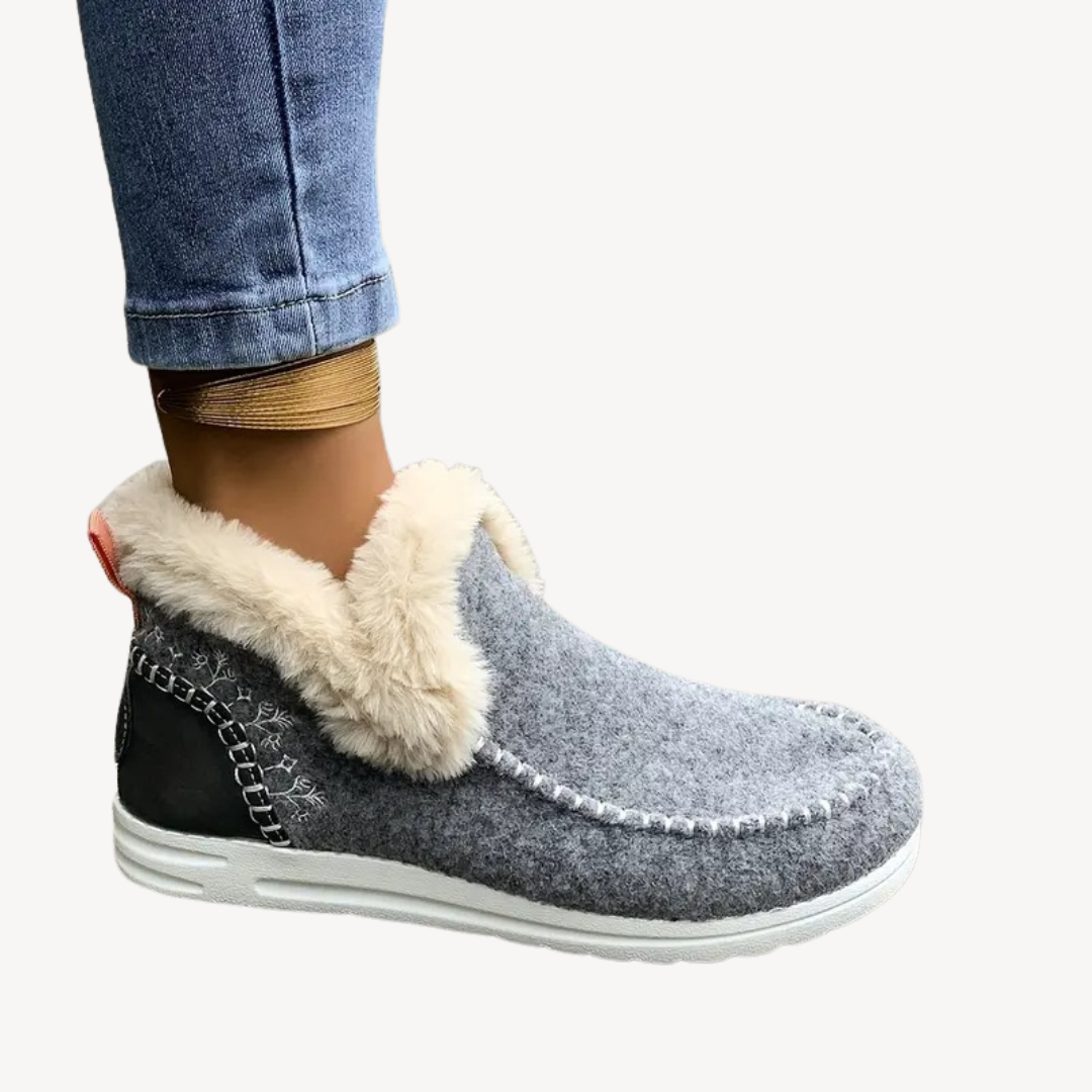 Fur-Lined Orthopedic Slip-On Shoes for Women
