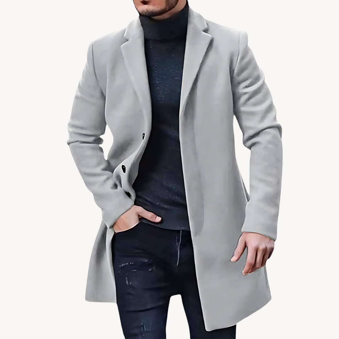 Men's Wool Blend Trench Coat
