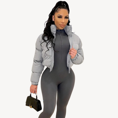 Women’s Cropped Puffer Zip Jacket