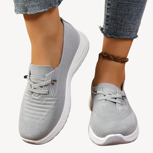 Women's Light Grey Orthopedic Slip-On Sneakers