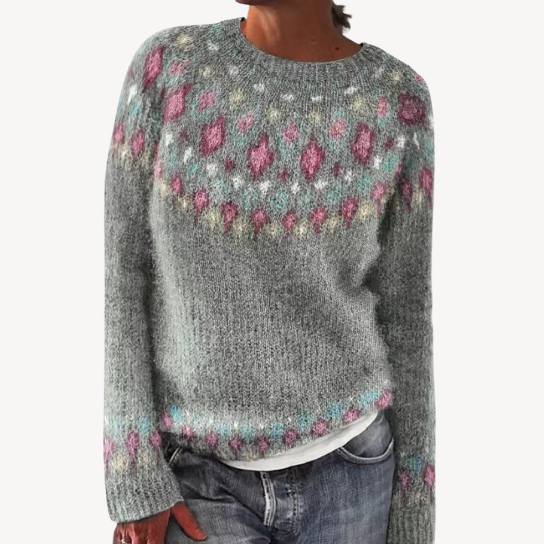 Embroidered Floral Sweater for Women