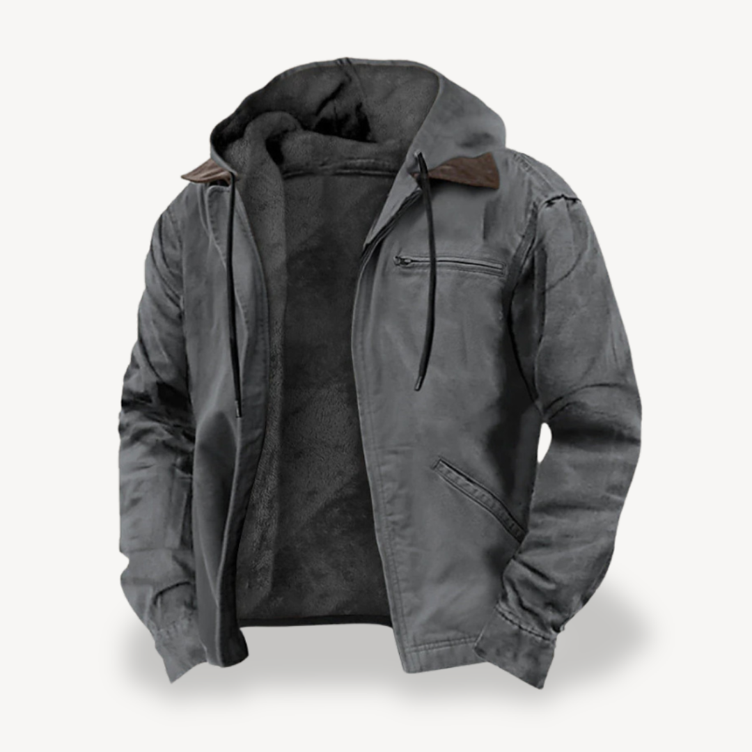 Men's Fleece Lined Hooded Jacket