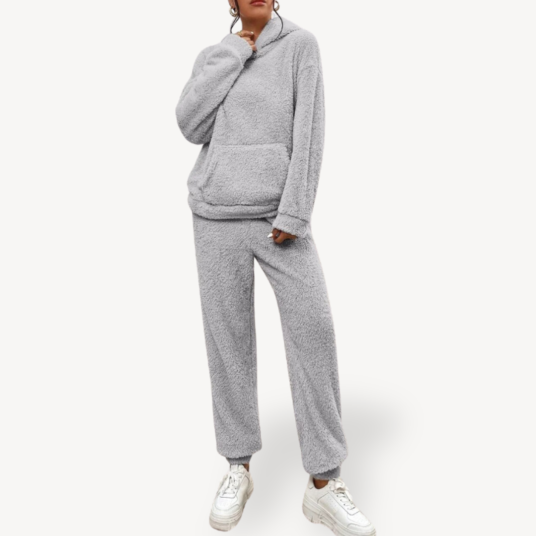 Women’s Plush Fleece Loungewear Set Hoodie