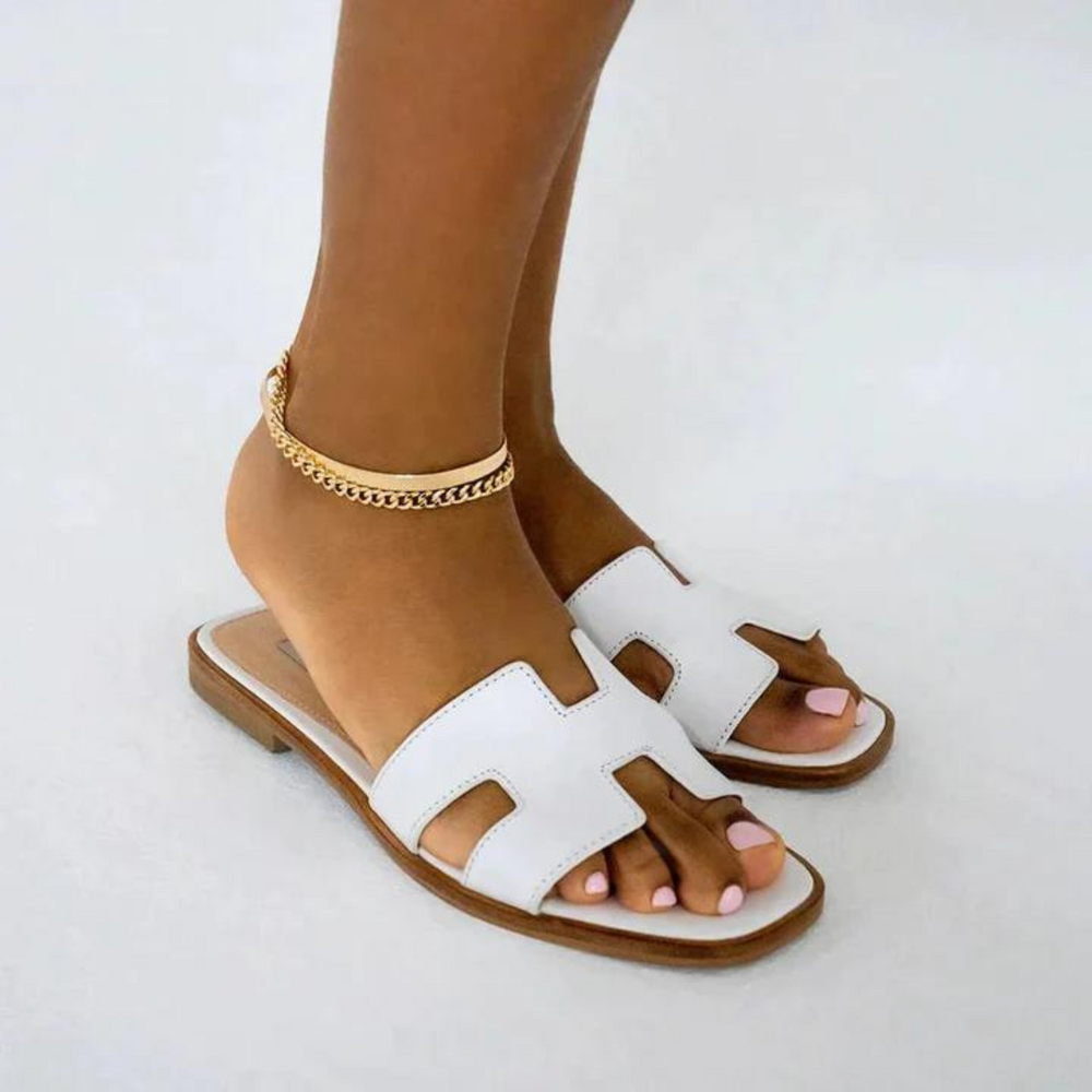 Luxury Faux Leather Slide Sandals