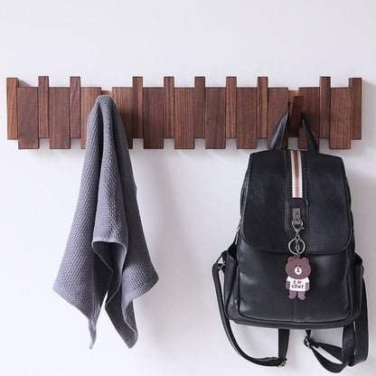 Rustic Wooden Wall Coat Rack - BritishElegance