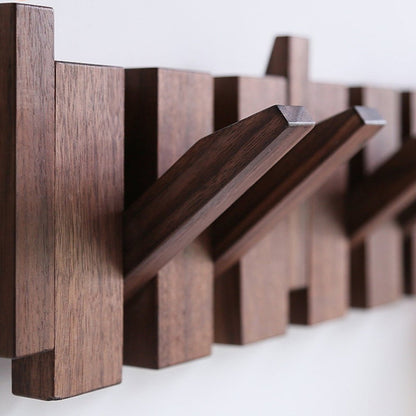 Rustic Wooden Wall Coat Rack
