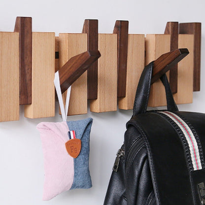 Rustic Wooden Wall Coat Rack