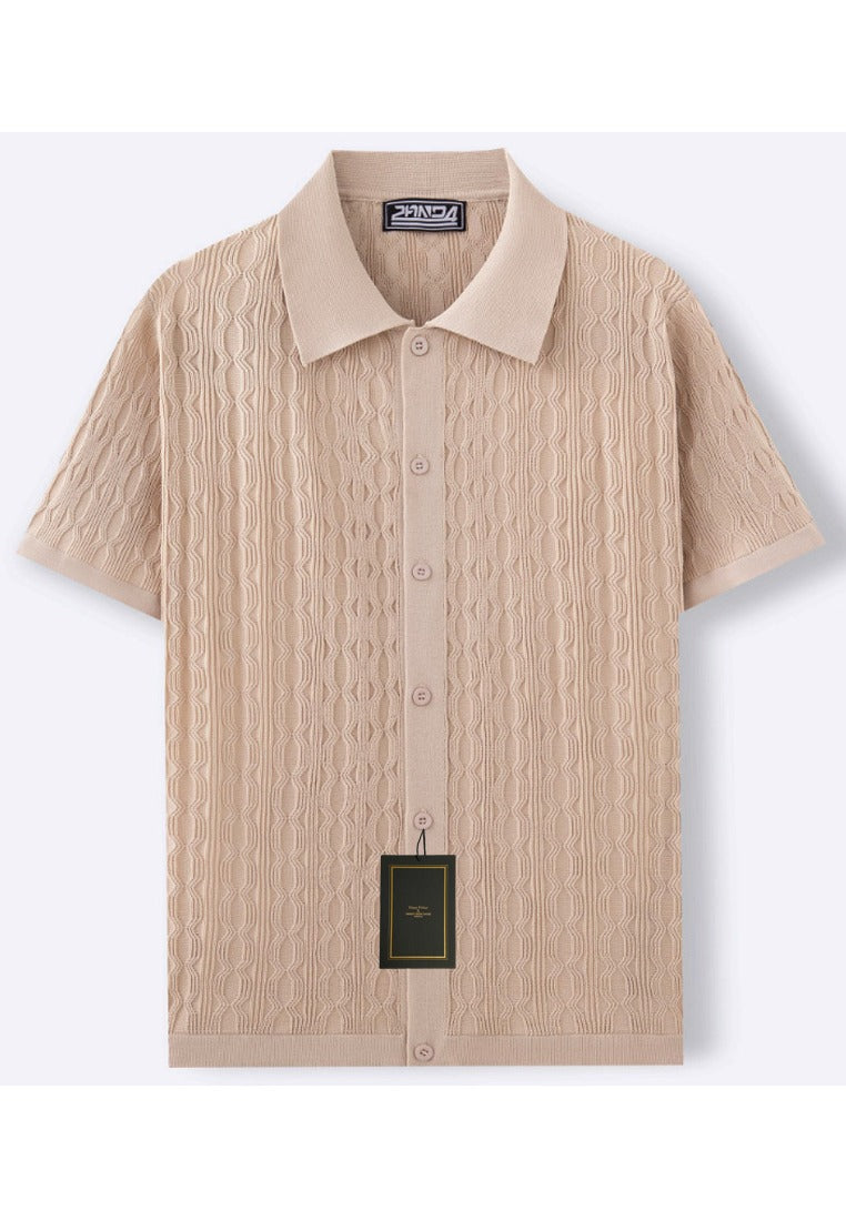 Klassisches Männer Kurzarm Strickhemd - BritishElegance