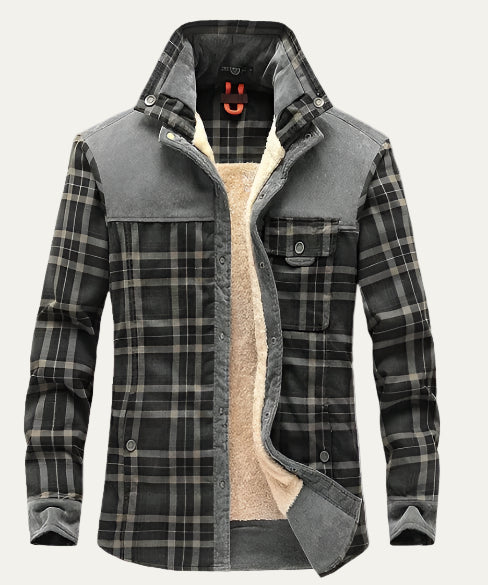 Men’s Heavy Plaid Sherpa Lined Shacket