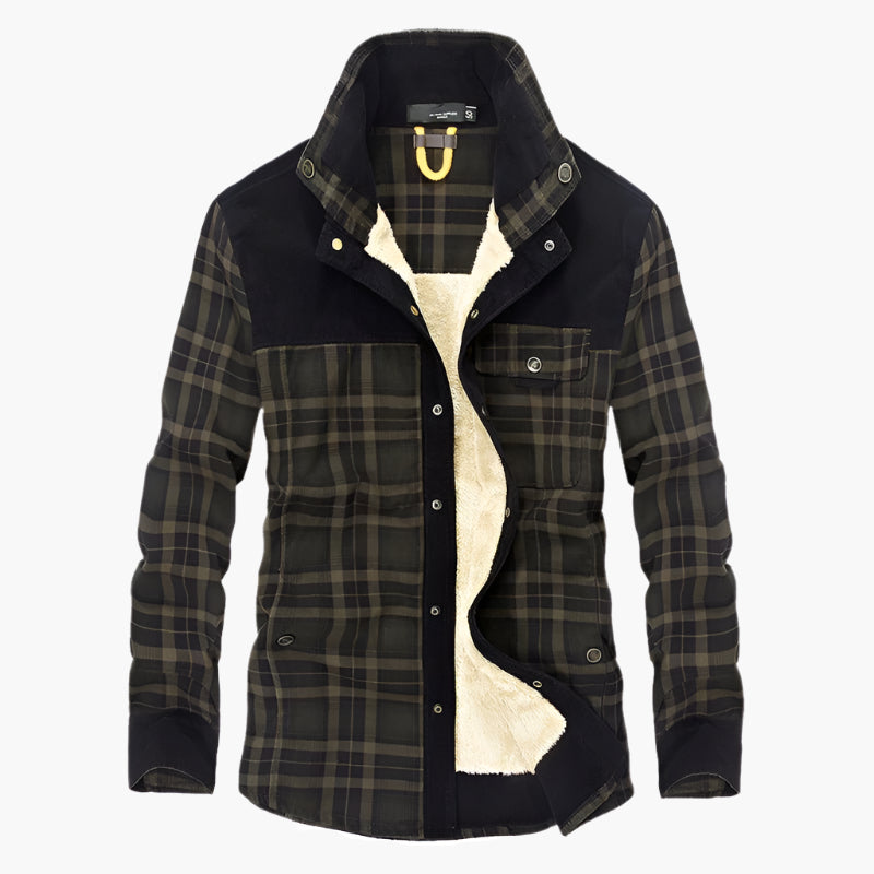 Men’s Heavy Plaid Sherpa Lined Shacket