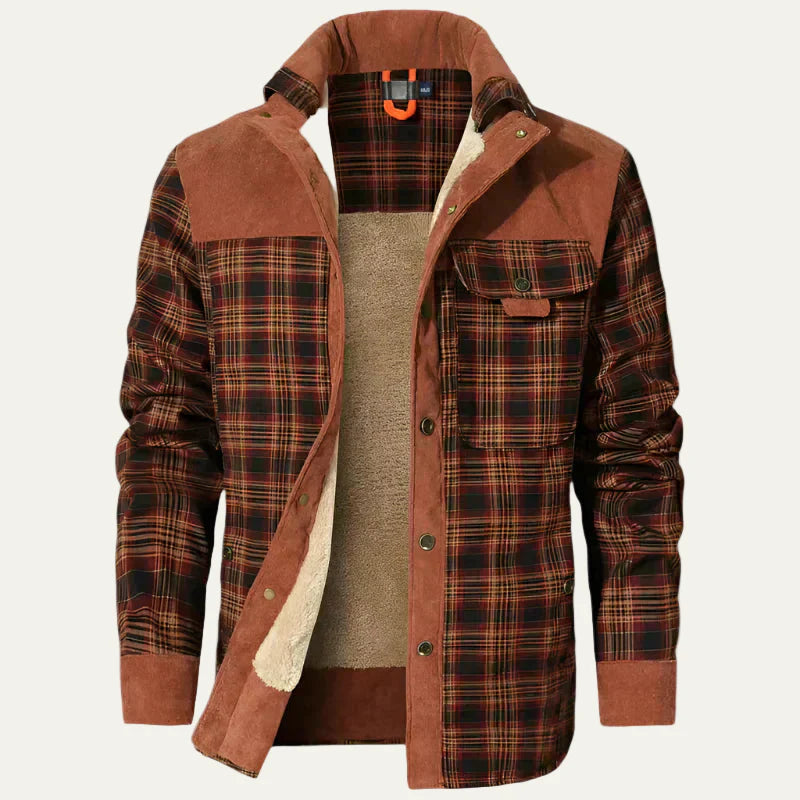 Men’s Heavy Plaid Sherpa Lined Shacket