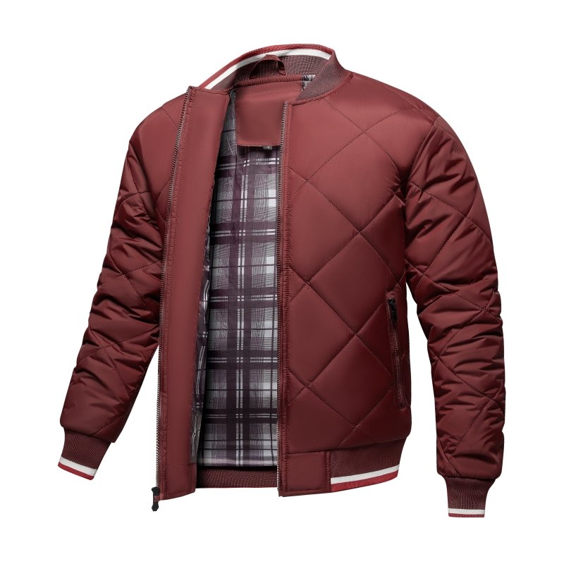 Luxury Men's Padded Quilted Bomber Jacket