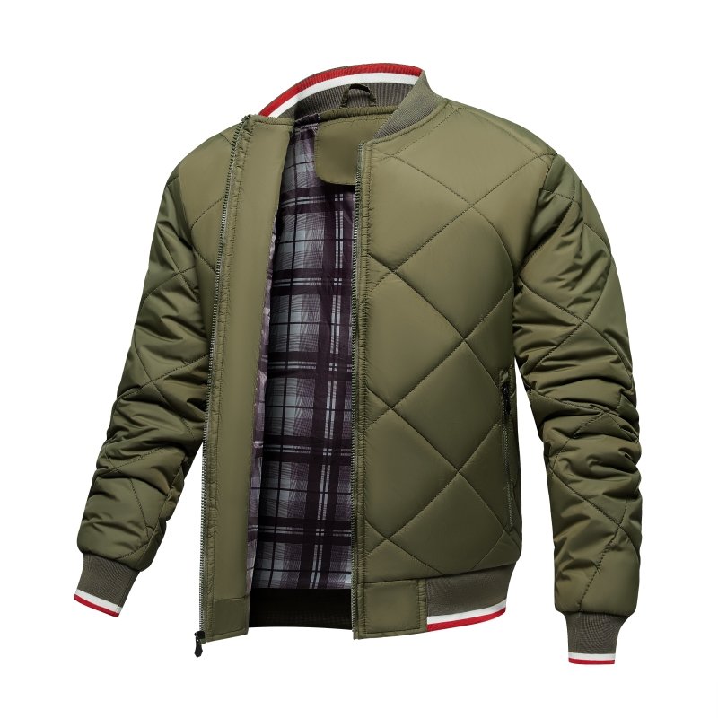 Luxury Men's Padded Quilted Bomber Jacket