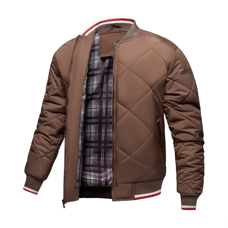 Luxury Men's Padded Quilted Bomber Jacket